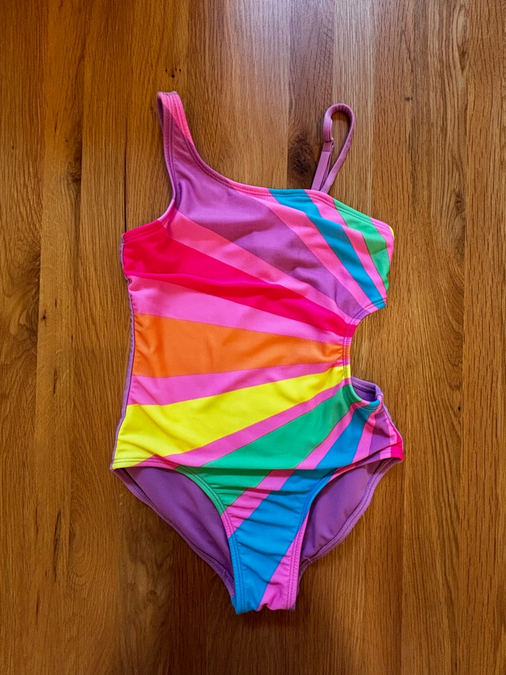 Kids Rainbow Stripe Swim Top - Multicolor